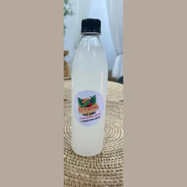 Bottle of undiluted palmwine